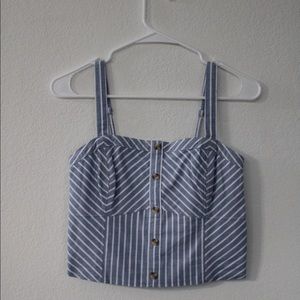 Cropped button up tank